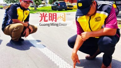 Photo of 提升吉港口行车安全 督巴赛路铺点状道路标线