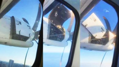Photo of “添油后未锁好整流罩” 华信航空班机引擎盖高空外掀