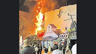 Photo of 沪欢乐谷景区失火 游客以为表演特效