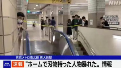 Photo of 东京地铁肇随机砍人 至少2人伤 南北线紧急停驶