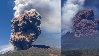 Photo of 意大利埃特纳火山大喷发 烟灰冲天游客急逃