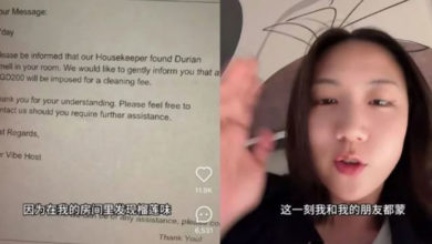 Photo of 中国游客狮城酒店吃榴梿 被罚200元清洁费