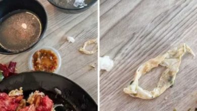 Photo of 网民:经济饭店菜含疑似避孕套 曾有食客同家店见饭菜中含铁丝或苍蝇