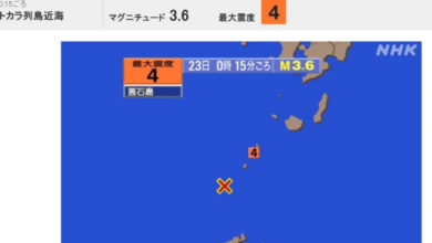 Photo of 日本鹿儿岛近海震不停 深夜发生3.6级地震