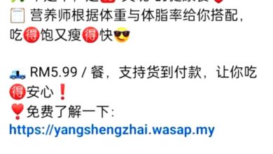 Photo of RM5.99素餐有猫腻 点击链接手机被骇