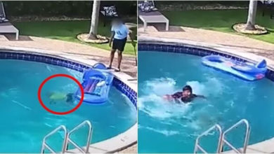 Photo of 生死瞬间！男童溺水下沉 建筑工“飞身跳水”救一命
