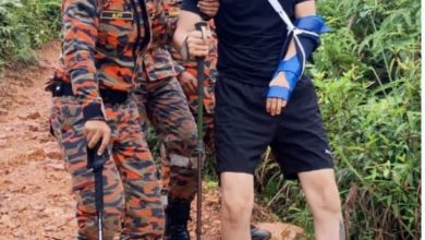 Photo of 登山滑倒左手骨折 槟城男遇险