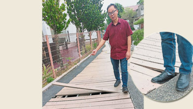 Photo of 甲河木板走道损坏 刘志俍建议改洋灰走道