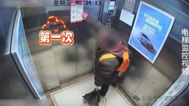 Photo of 急着上班搭错电梯 男子三巴掌打掉电梯门