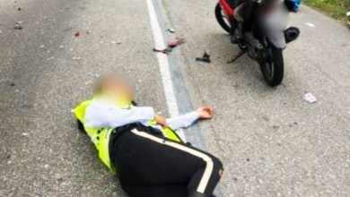 Photo of 交警大道值勤遭撞 头脸受伤送院