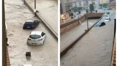 Photo of 西班牙东北部暴雨成灾两人失踪 街道成泽国车辆被淹没