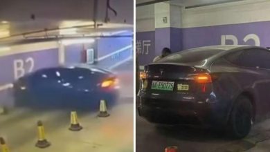 Photo of Tesla失控穿墙 网民:停车场“豆腐渣”