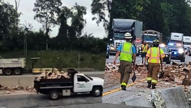 Photo of 卡车擦撞热狗掉满地 宾州高速公路大塞车