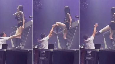 Photo of 男夜店双爪摸大腿 女舞者火大一脚踹他滚