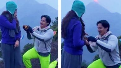 Photo of 男友求婚火山爆发 浪漫背景震撼全网