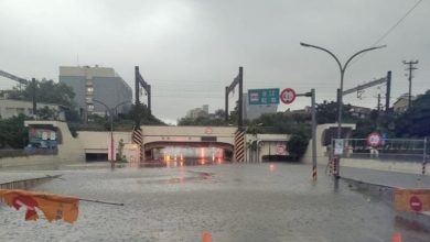 Photo of ​台南清晨大雨永康时雨量破百 部分地区淹水、市区干道紧急封闭