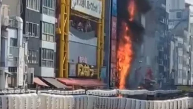 Photo of 日本大阪道顿堀建筑起火1伤 约30辆消防车驰援