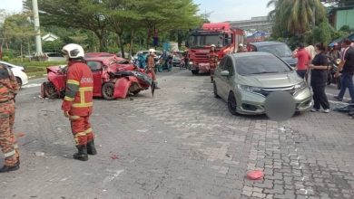 Photo of 吊秤车刹车失灵 交通灯前撞6车4摩多