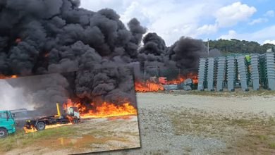 Photo of SWM仓库大火 火势惊人4罗里被烧毁