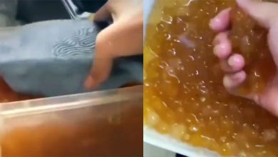 Photo of 手摇饮员工用拖鞋搅珍珠 还录视频放上网