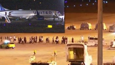 Photo of 美联航班机疑货舱起火 140乘客溜滑梯逃生