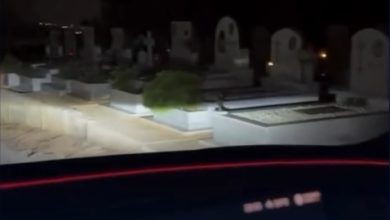 Photo of 8秒惊魂! 车载感应摄像头 捕捉墓地5鬼夜行?