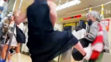 Photo of 老妇硬要博爱座还打人 乘客一脚踹飞她