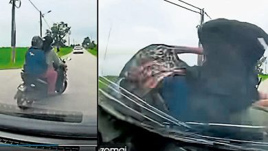 Photo of 在十字路口变道右拐 婆孙骑摩多被车撞飞