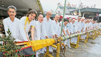 Photo of 竖48呎槟榔树与上高灯  怡斗母宫九皇爷诞启幕