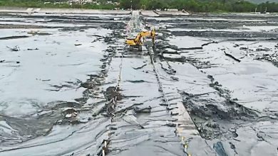 Photo of 台花莲马太鞍溪新堰塞湖 溢流淹没下游道路