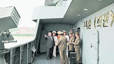 Photo of 金正恩参观驱逐舰崔贤号