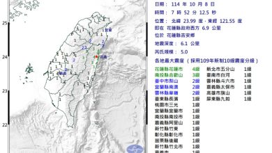 Photo of 花莲规模5地震 最大震度4级