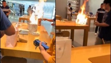 Photo of AppleStore“桌上窜火舌”吓坏客人　原因竟是中国行动电源起火