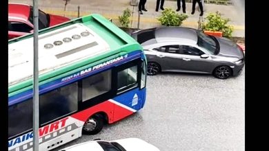 Photo of 捷运站违规停车 害整排巴士被卡