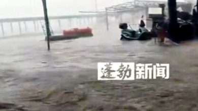 Photo of 台风麦德姆袭海南岛 海水淹街道 如一片汪洋