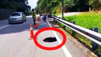 Photo of 敦沙顿路有路洞 工程局已迅速填补