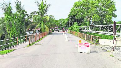 Photo of 暂关部份有坑洞路段 高山花园桥梁半通车