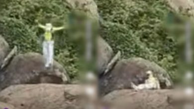 Photo of “我来个跳的!” 女子爬山拍跳舞视频 瞬间摔下巨石
