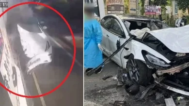 Photo of 特斯拉高速追撞水泥车 司机惨死妻儿伤