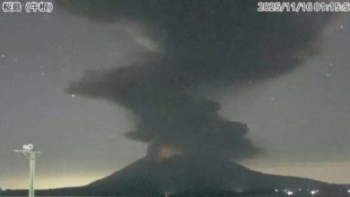 Photo of 日本鹿儿岛县樱岛火山多次喷发 烟柱最高达4400公尺