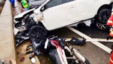Photo of 槟桥3车2摩多连撞 骑士轻伤