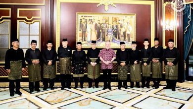 Photo of 柔宫廷理事会和行政议会成员 觐见国家元首献上生日祝福