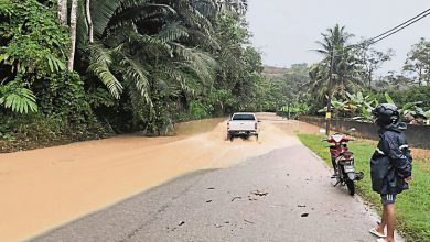 Photo of 长命雨致河水高涨 文冬吉隆坡旧路淹水