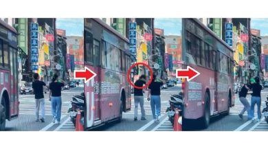 Photo of 聊天到差点没命！男被巴士后视镜敲头 网友：只差几厘米就没了！