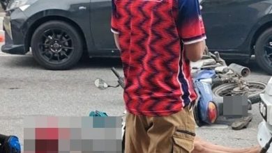 Photo of 疑车祸鱼竿插颈 男子入院抢救