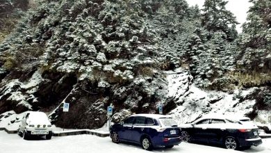 Photo of 嘉明湖成银白世界 台合欢山积雪9公分