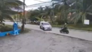 Photo of 车祸画面流传 摩多煞车不及撞车 骑士飞坠河中