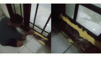 Photo of 窗户缝涂黄油阻挡洪水?雅加达男子奇葩抗洪走红