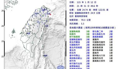 Photo of 台宜兰晚上9点半规模5.3地震   全台17县市有感 最大震度3级