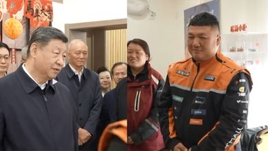Photo of 习近平胡同拜年 “遇”快递小哥:辛苦了